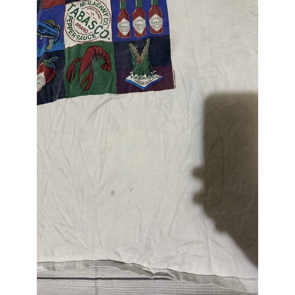 Vintage 90s Tabasco Hot Sauce Graphic T Shirt Rare Design Size 2XL XXL Defects - Picture 8 of 8